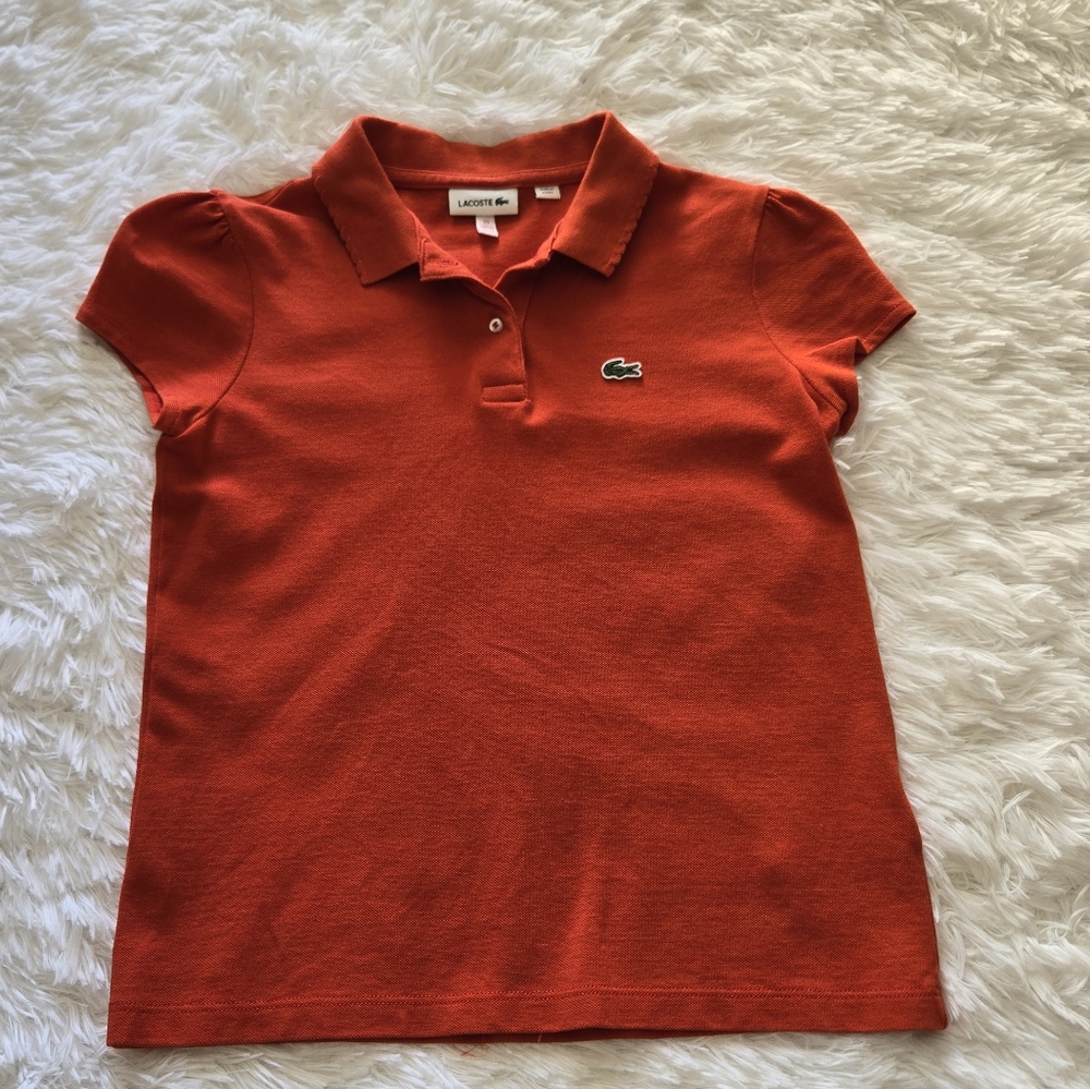 👚 Lacoste Girls Scalloped Collar Mini Pique Polo